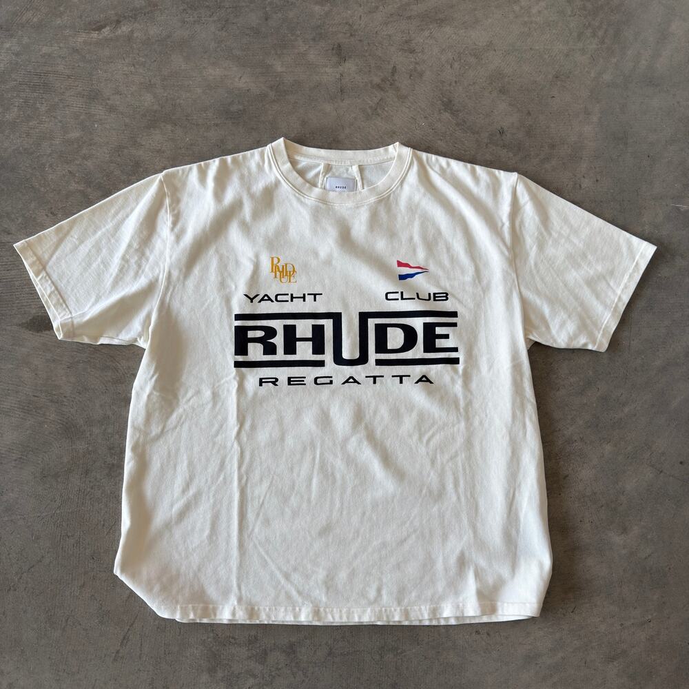 Rhude Yacht Club Regatta Logo Graphic T-Shirt White Size XL